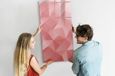 Magnetisch glazen memobord voor aan de muur met abstracte driehoekprint
