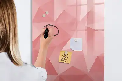 Magnetisch glazen memobord voor aan de muur met abstracte driehoekprint