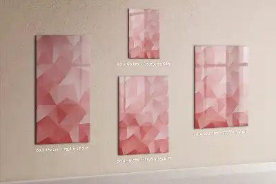 Magnetisch glazen memobord voor aan de muur met abstracte driehoekprint