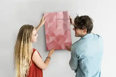 Magnetisch glazen memobord voor aan de muur met abstracte driehoekprint