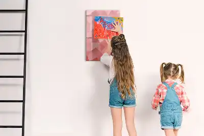 Magnetisch glazen memobord voor aan de muur met abstracte driehoekprint
