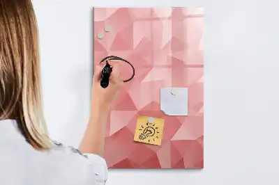 Magnetisch glazen memobord voor aan de muur met abstracte driehoekprint