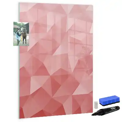 Magnetisch glazen memobord voor aan de muur met abstracte driehoekprint