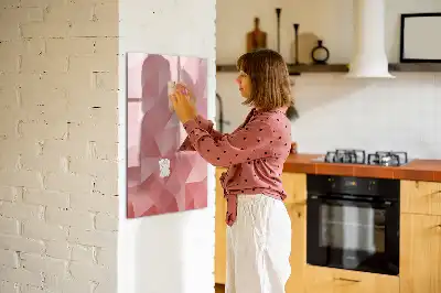 Magnetisch glazen memobord voor aan de muur met abstracte driehoekprint
