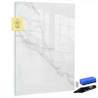 Glazen magneetbord met decoratieve print in marmerlook