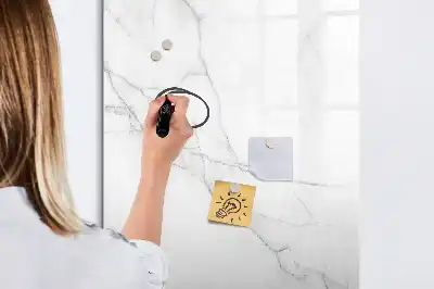 Glazen magneetbord met decoratieve print in marmerlook