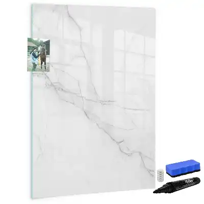 Glazen magneetbord met decoratieve print in marmerlook