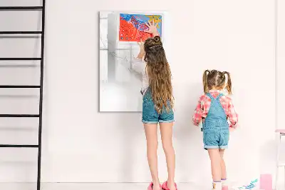 Glazen magneetbord met decoratieve print in marmerlook
