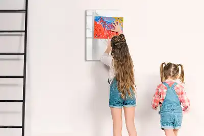 Glazen magneetbord met decoratieve print in marmerlook