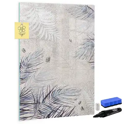 Glazen magneetbord met print van palmbladeren