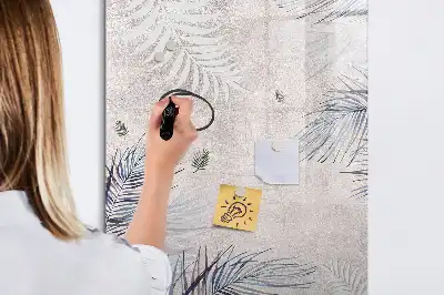 Glazen magneetbord met print van palmbladeren