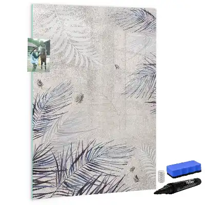 Glazen magneetbord met print van palmbladeren
