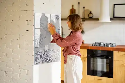 Glazen magneetbord met print van palmbladeren