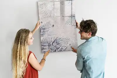 Glazen magneetbord met print van palmbladeren