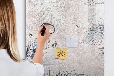 Glazen magneetbord met print van palmbladeren
