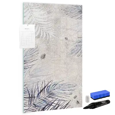 Glazen magneetbord met print van palmbladeren