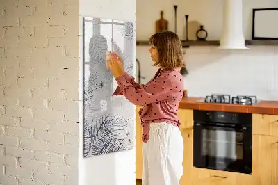 Glazen magneetbord met print van palmbladeren