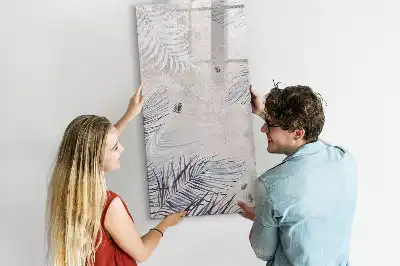 Glazen magneetbord met print van palmbladeren