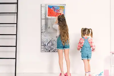 Glazen magneetbord met print van palmbladeren