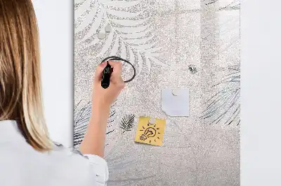 Glazen magneetbord met print van palmbladeren