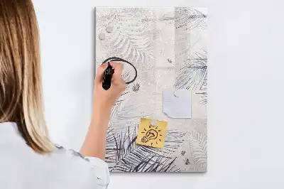 Glazen magneetbord met print van palmbladeren