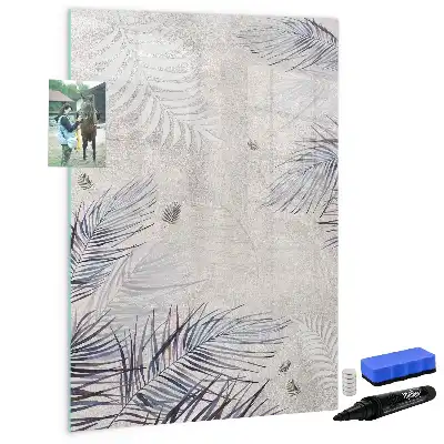 Glazen magneetbord met print van palmbladeren