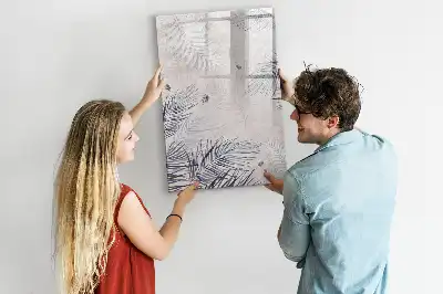 Glazen magneetbord met print van palmbladeren