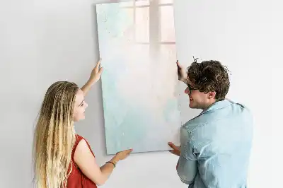Glazen magneetbord met abstracte pastelprint