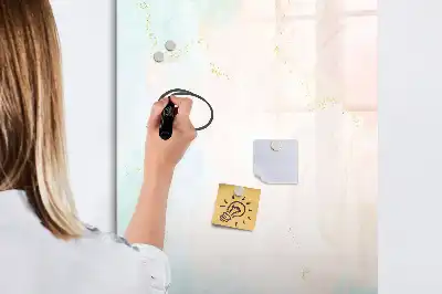 Glazen magneetbord met abstracte pastelprint