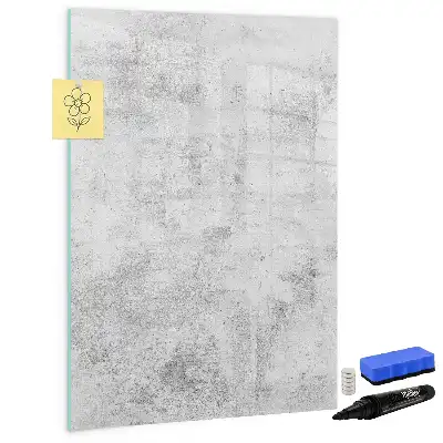 Glazen magneetbord met decoratieve print van een betonnen muur