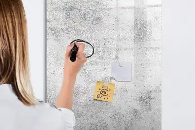 Glazen magneetbord met decoratieve print van een betonnen muur