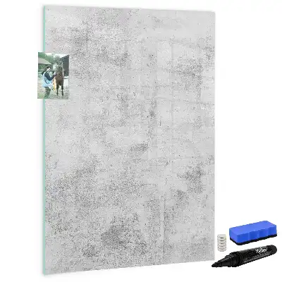 Glazen magneetbord met decoratieve print van een betonnen muur