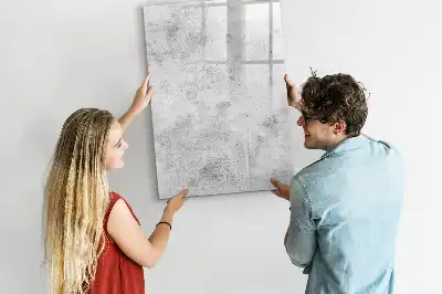 Glazen magneetbord met decoratieve print van een betonnen muur