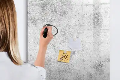 Glazen magneetbord met decoratieve print van een betonnen muur