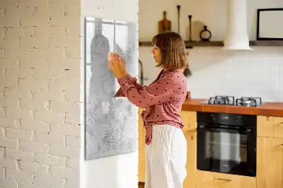 Glazen magneetbord met decoratieve print van een betonnen muur