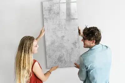 Glazen magneetbord met decoratieve print van een betonnen muur