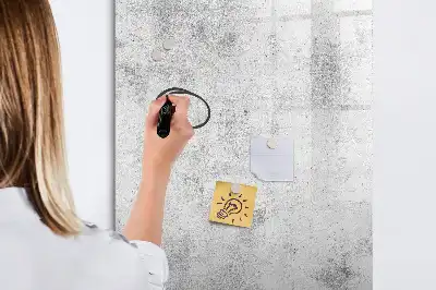 Glazen magneetbord met decoratieve print van een betonnen muur