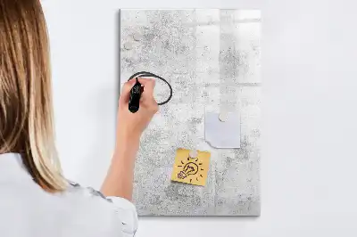 Glazen magneetbord met decoratieve print van een betonnen muur