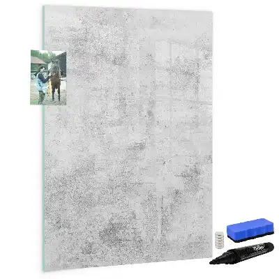 Glazen magneetbord met decoratieve print van een betonnen muur