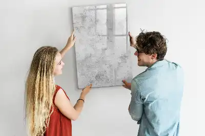 Glazen magneetbord met decoratieve print van een betonnen muur