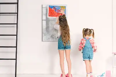 Glazen magneetbord met decoratieve print van een betonnen muur