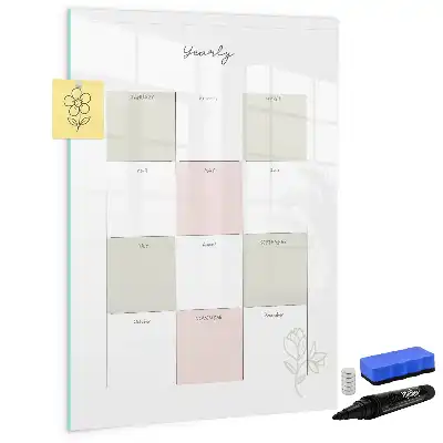 Jaarplanner van glas met decoratieve print