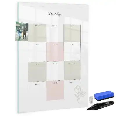 Jaarplanner van glas met decoratieve print