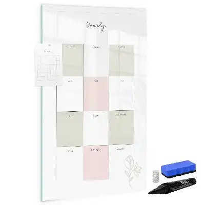 Jaarplanner van glas met decoratieve print