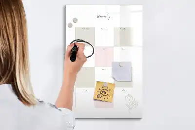 Jaarplanner van glas met decoratieve print