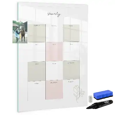 Jaarplanner van glas met decoratieve print