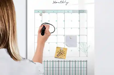 Glazen maandplanner magnetisch memobord voor aan de muur