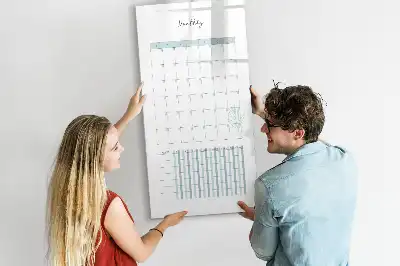 Glazen maandplanner magnetisch memobord voor aan de muur