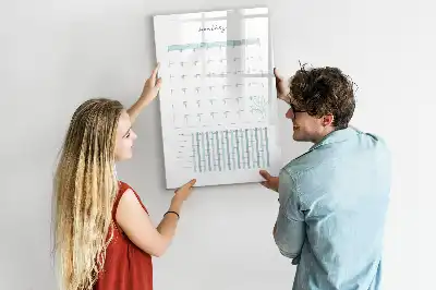 Glazen maandplanner magnetisch memobord voor aan de muur