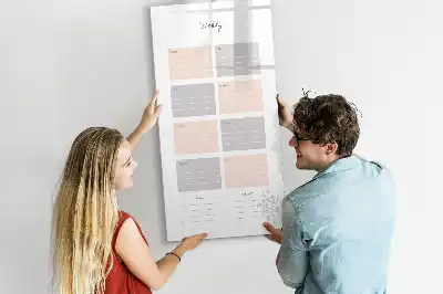 Weekplanner glazen magneetbord met decoratieve print